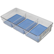 Wholesale - 13x6x2.5" 3 Section Plastic Storage Organizer with Non-Slip Bottom C/P 12, UPC: 195010046923